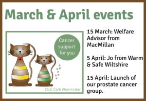 March & April upcoming events